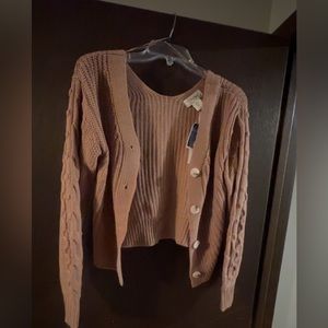 Jessica Simpson Mauve Crop Cardigan